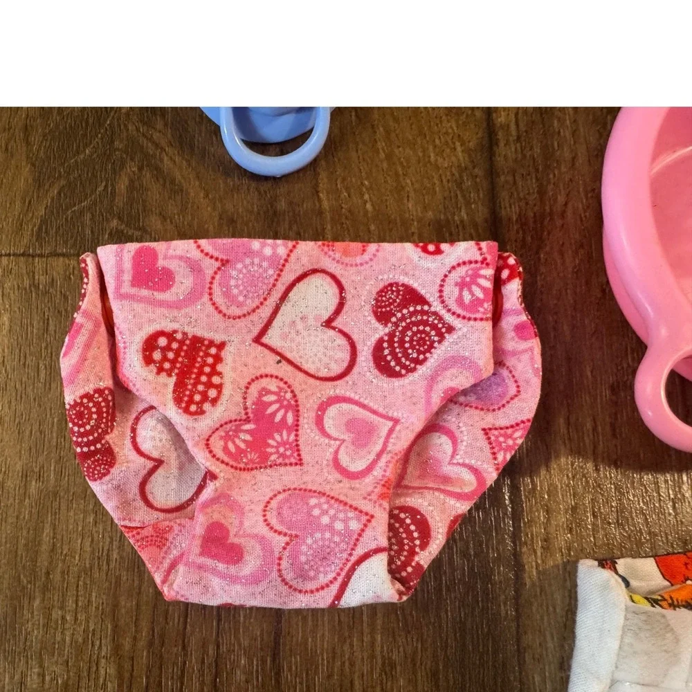 Doll Accessories Lot Pink Dress Diapers Disappearing Milk Bottle Pacifier Bundle